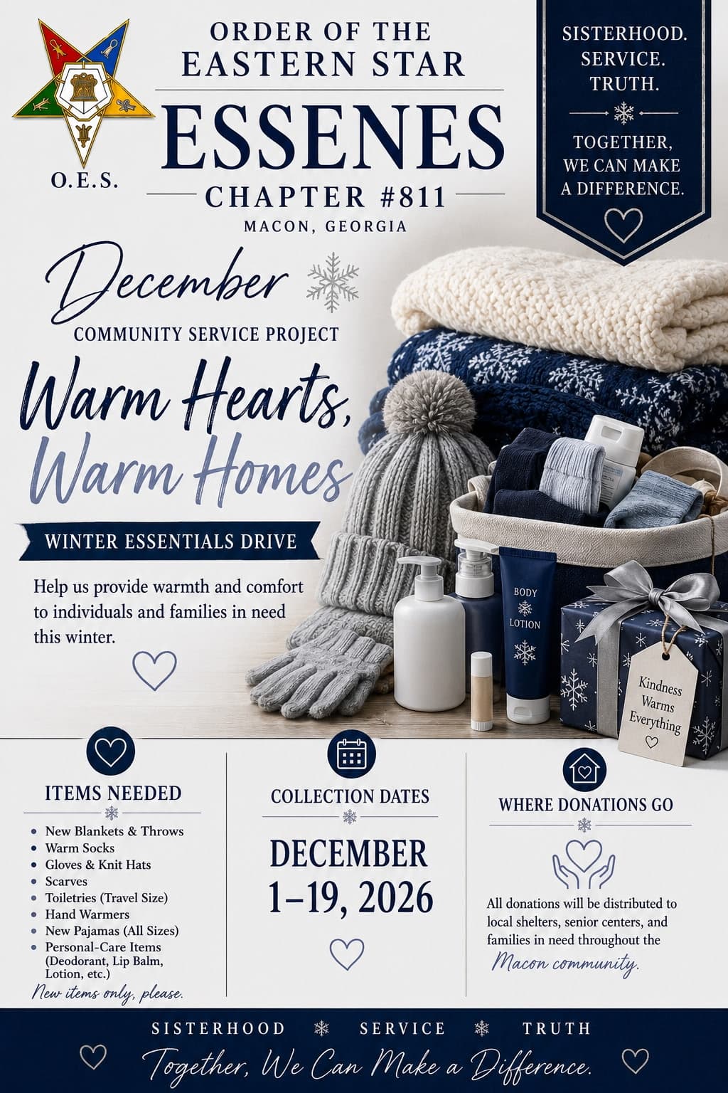 Essenes Chapter #811 Winter Essentials Drive flyer